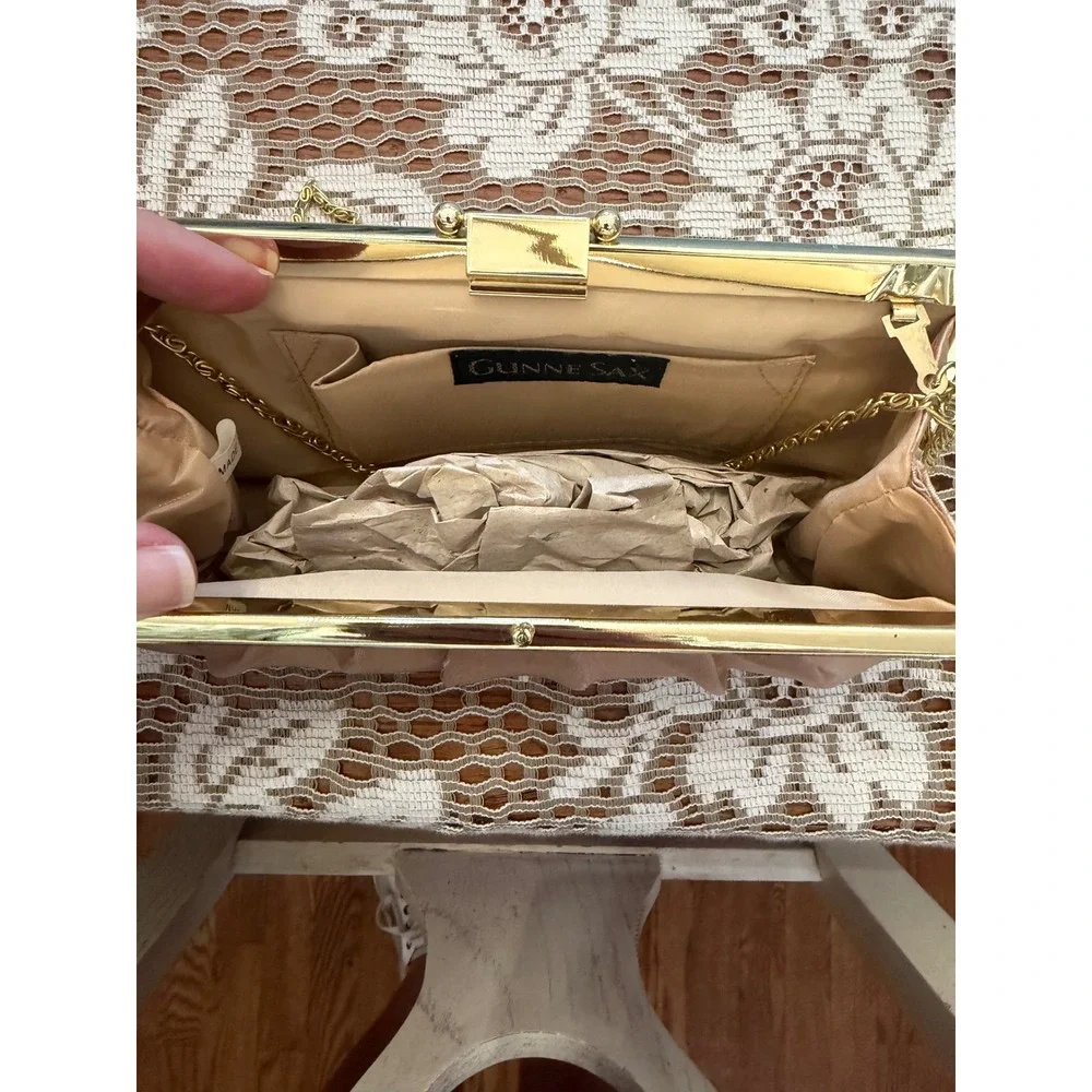Gunne Sax by Jessica McClintock Blush Pink Satin Pleated Evening Clutch Bag